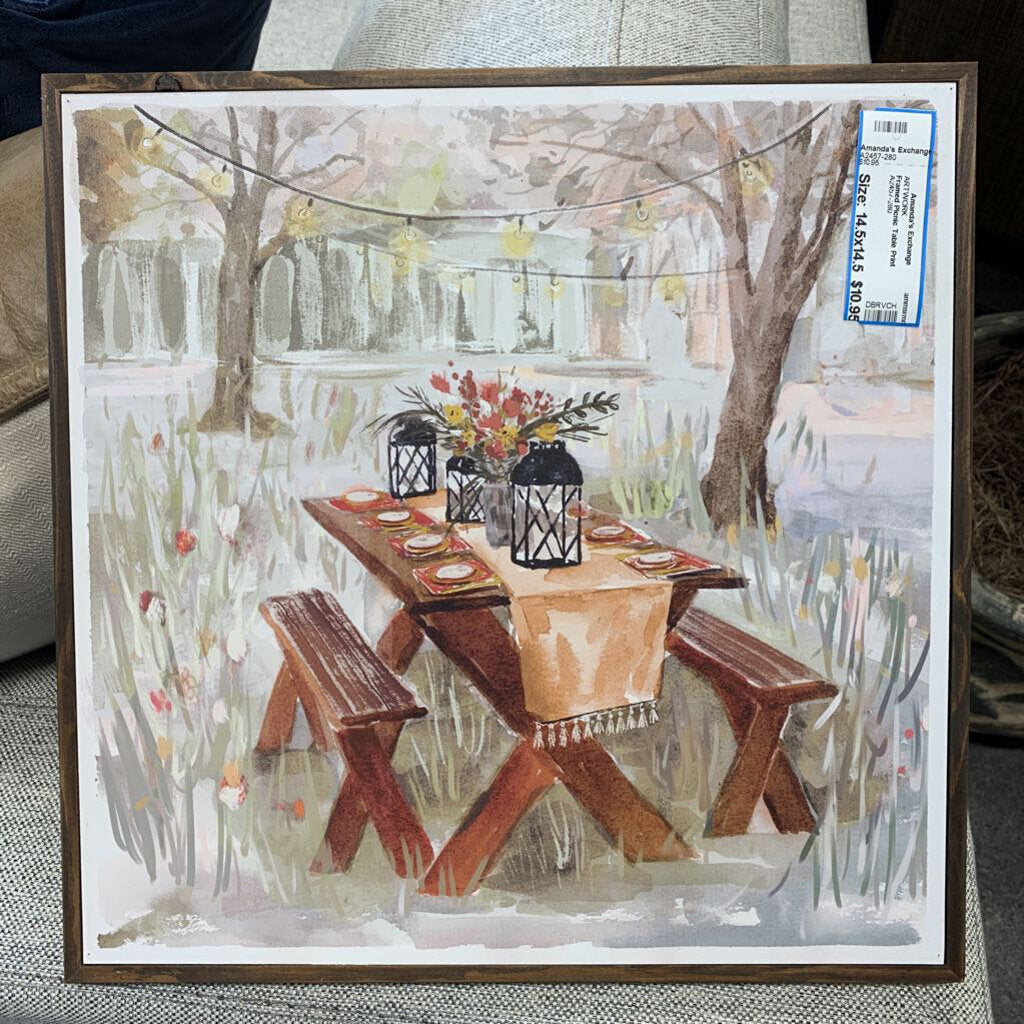 Framed Picnic Table Print