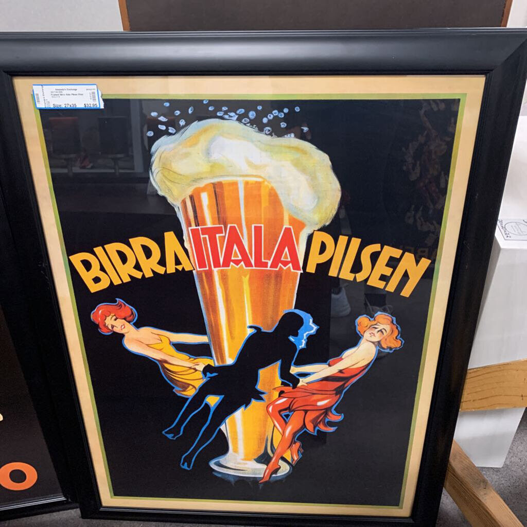 Framed Birra Itala Pilsen Print