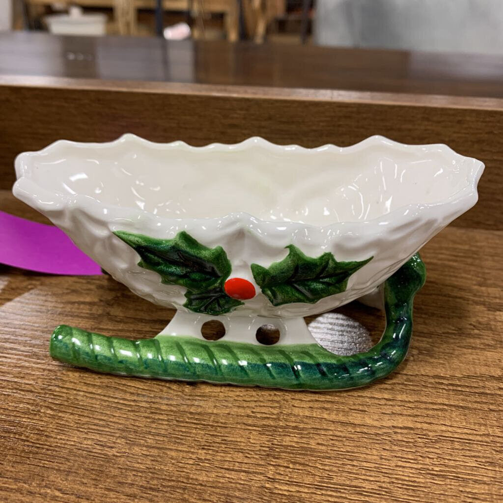 Vintage Ceramic Sleigh Bowl