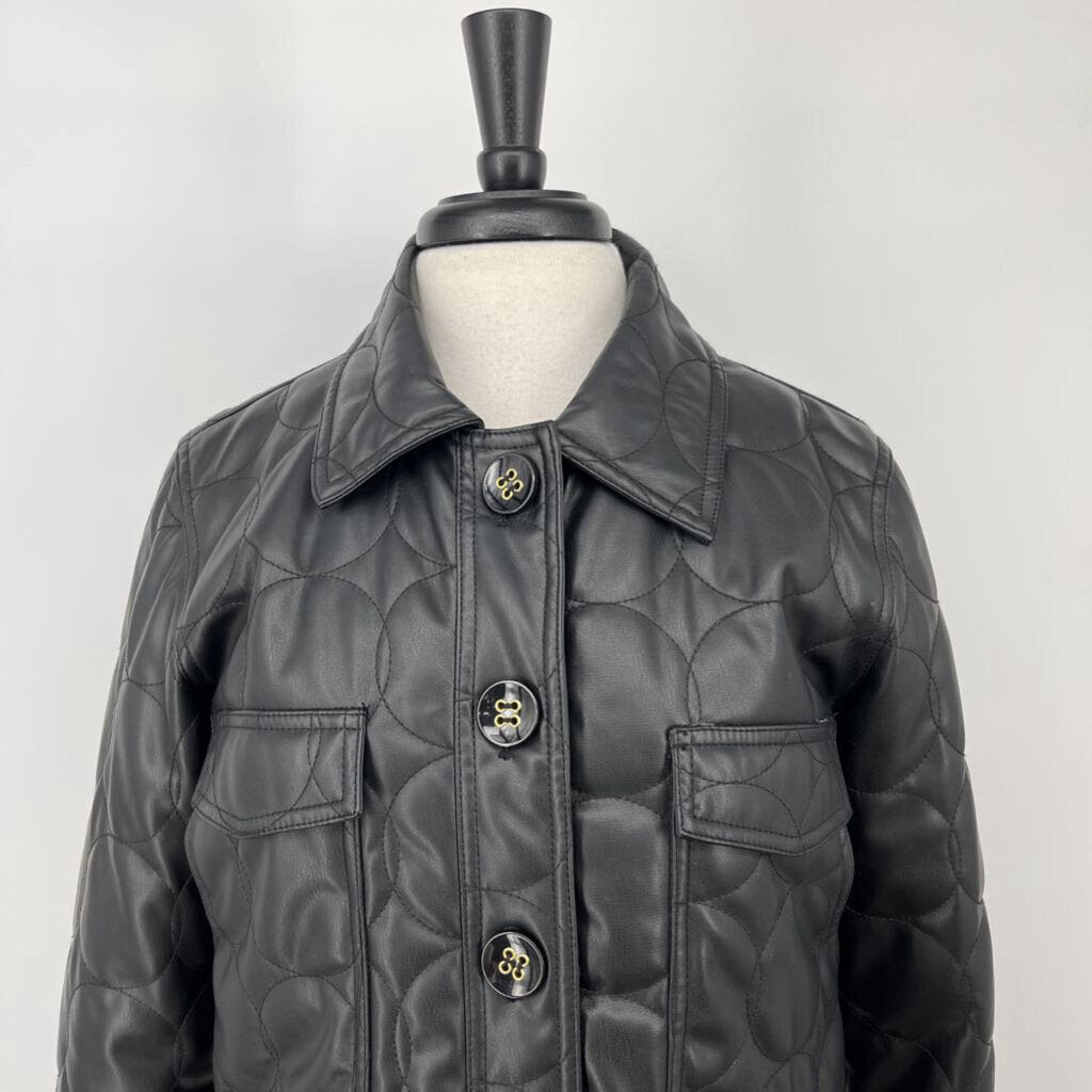 Maeve Quilted Faux Leather Jacket