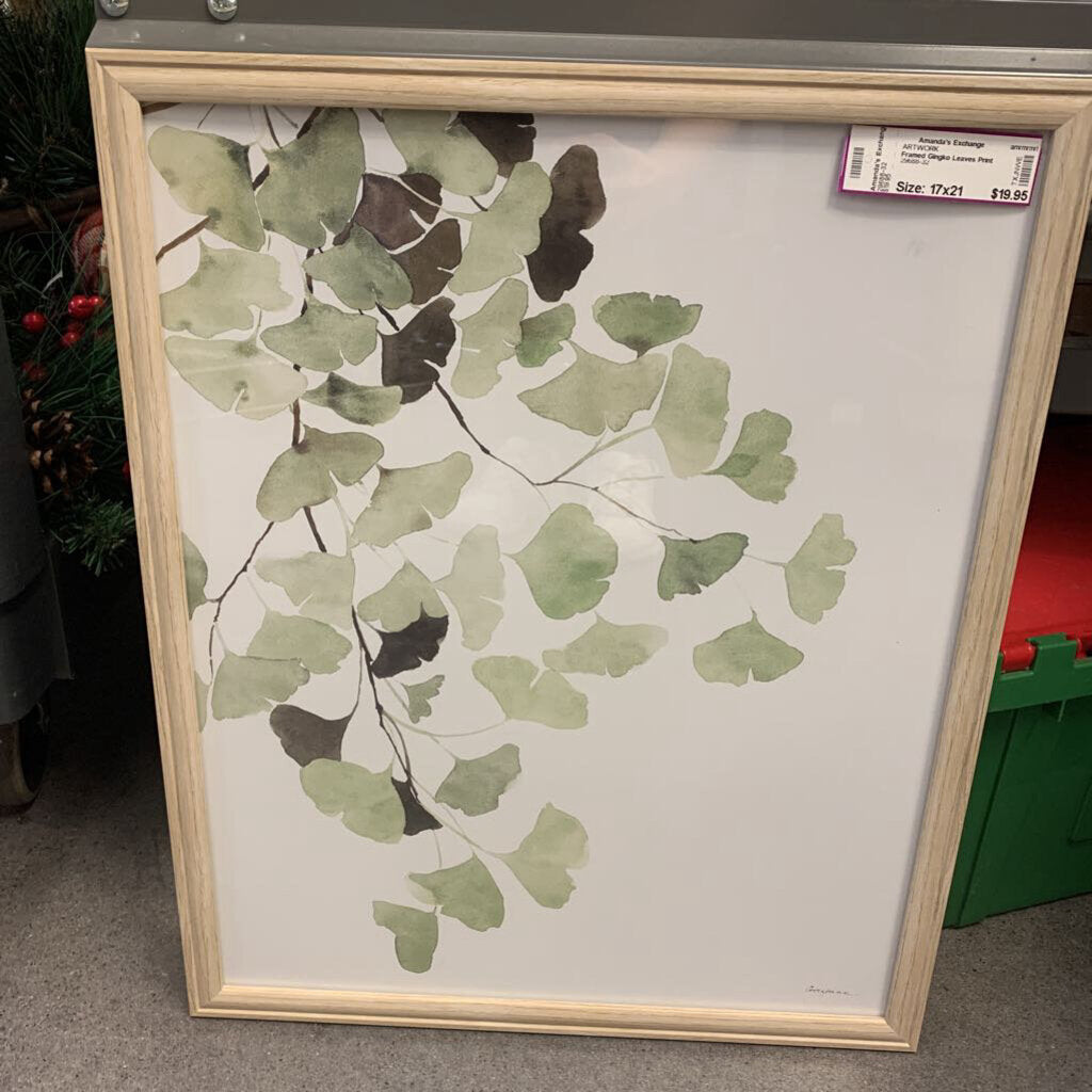 Framed Gingko Leaves Print