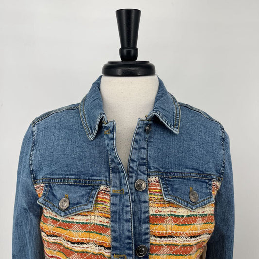 Chicos Tweed & Denim Jacket