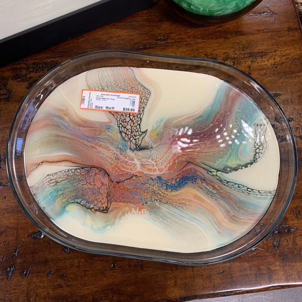 Oval Fluid Art Tray