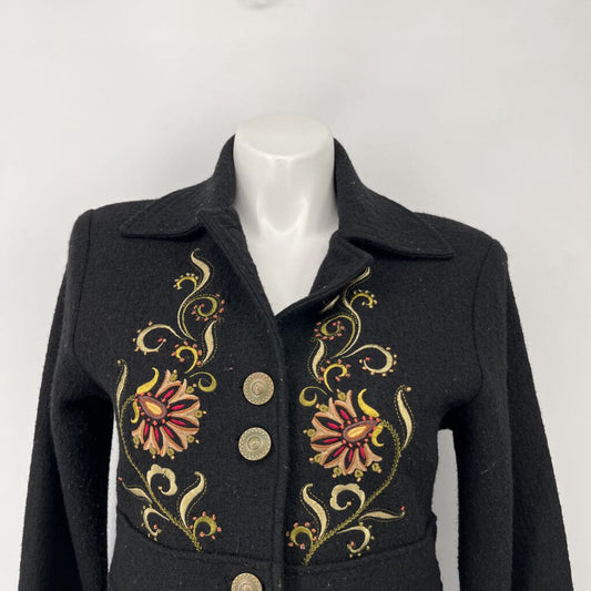 Carson Embroidered Wool Coat