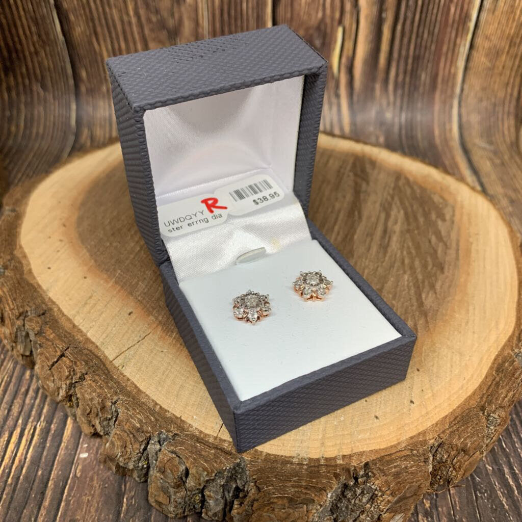 Sterling & Diamond Earrings NWT