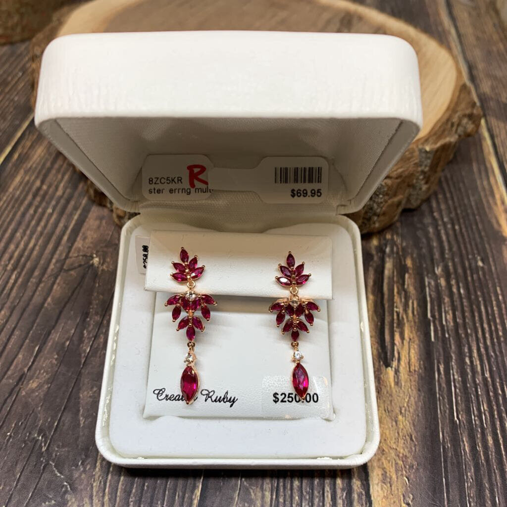 Sterling & Ruby Earrings NWT