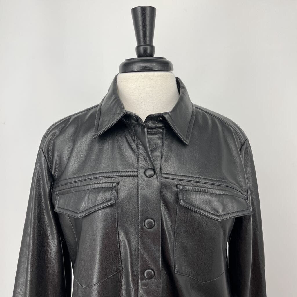 Good American faux leather l/s Shirt