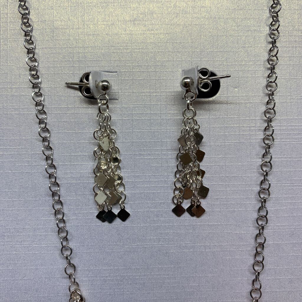 Sterling Silver Necklace with Matching Earrings