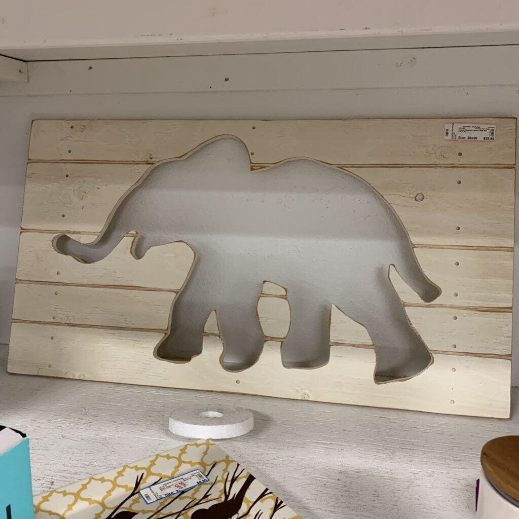 Cutout Elephant Wood Wall Art