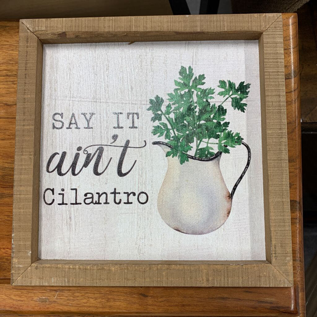 Cilantro Framed Sign