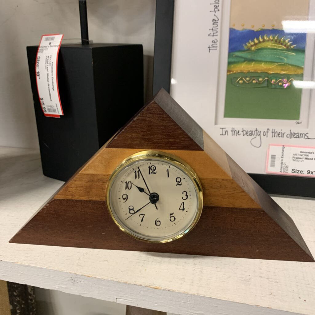 Triangle Wood Block Clock