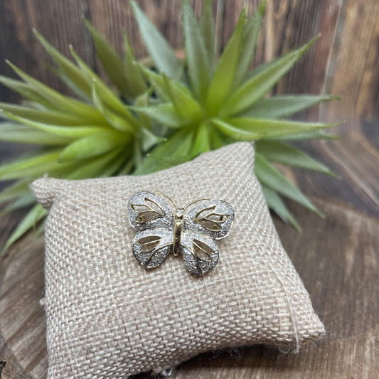 14k Diamond Butterfly Pin