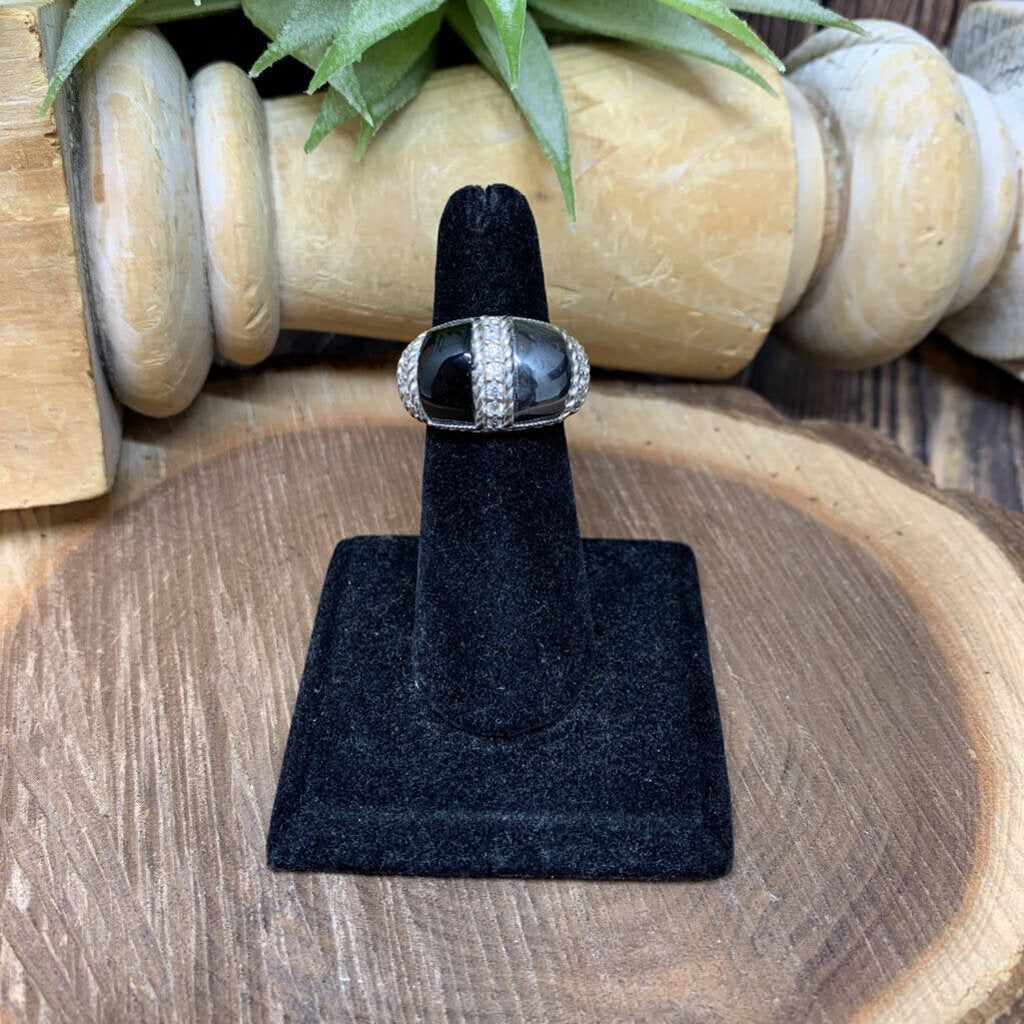 Judith Ripka Onyx and Hematite Ring