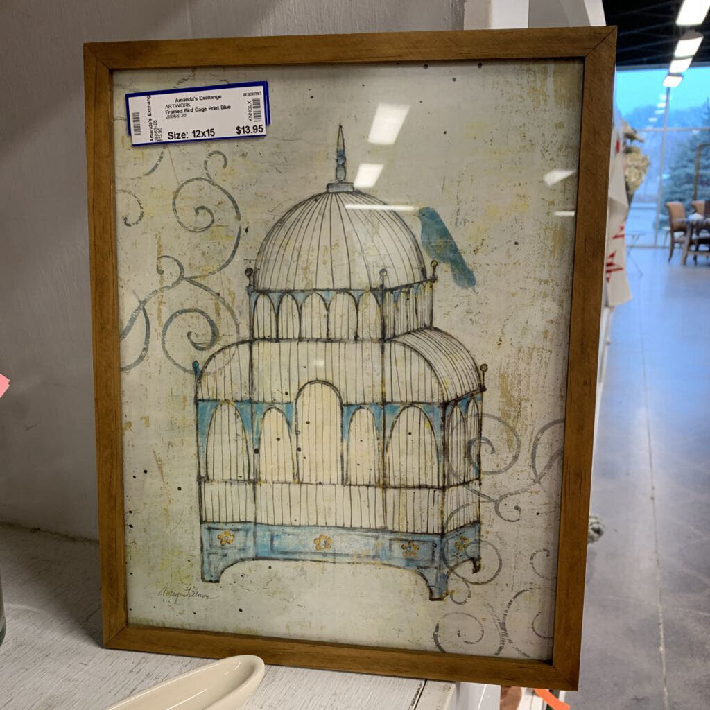 Framed Bird Cage Print