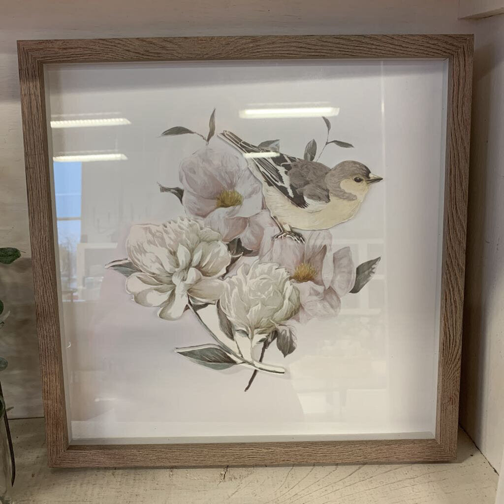 Framed 3D Floral Scene