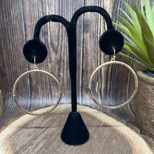 2-tone Hoop Drop Earrings