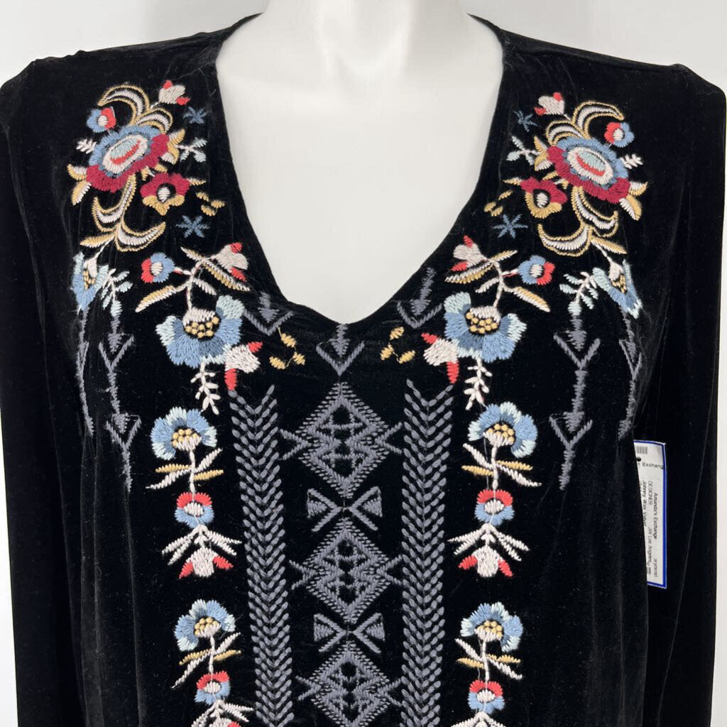 Johnny Was Velvet Embroidered Tunic