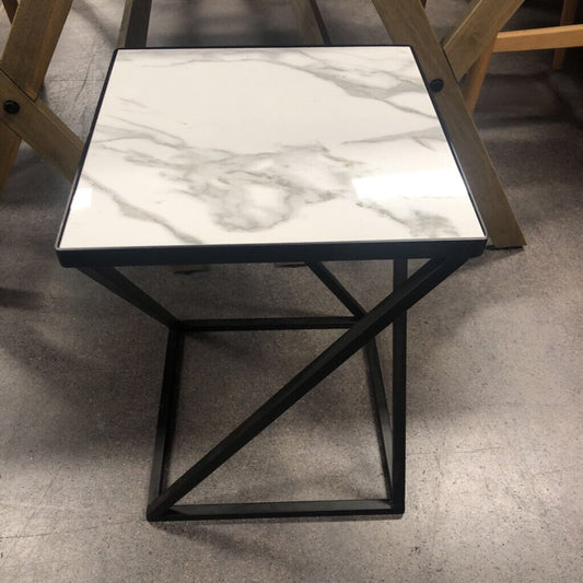 Faux Marble Side Table