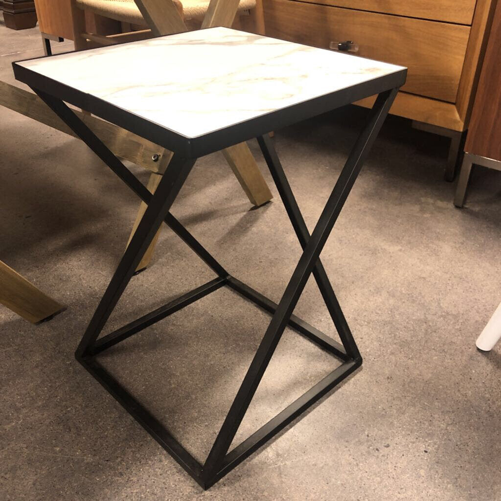 Faux Marble Side Table