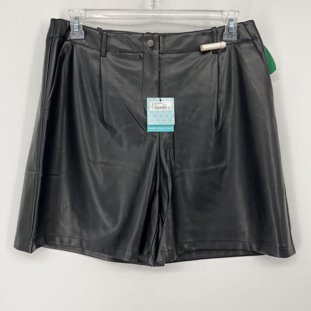 Ming Wang Faux Leather Shorts