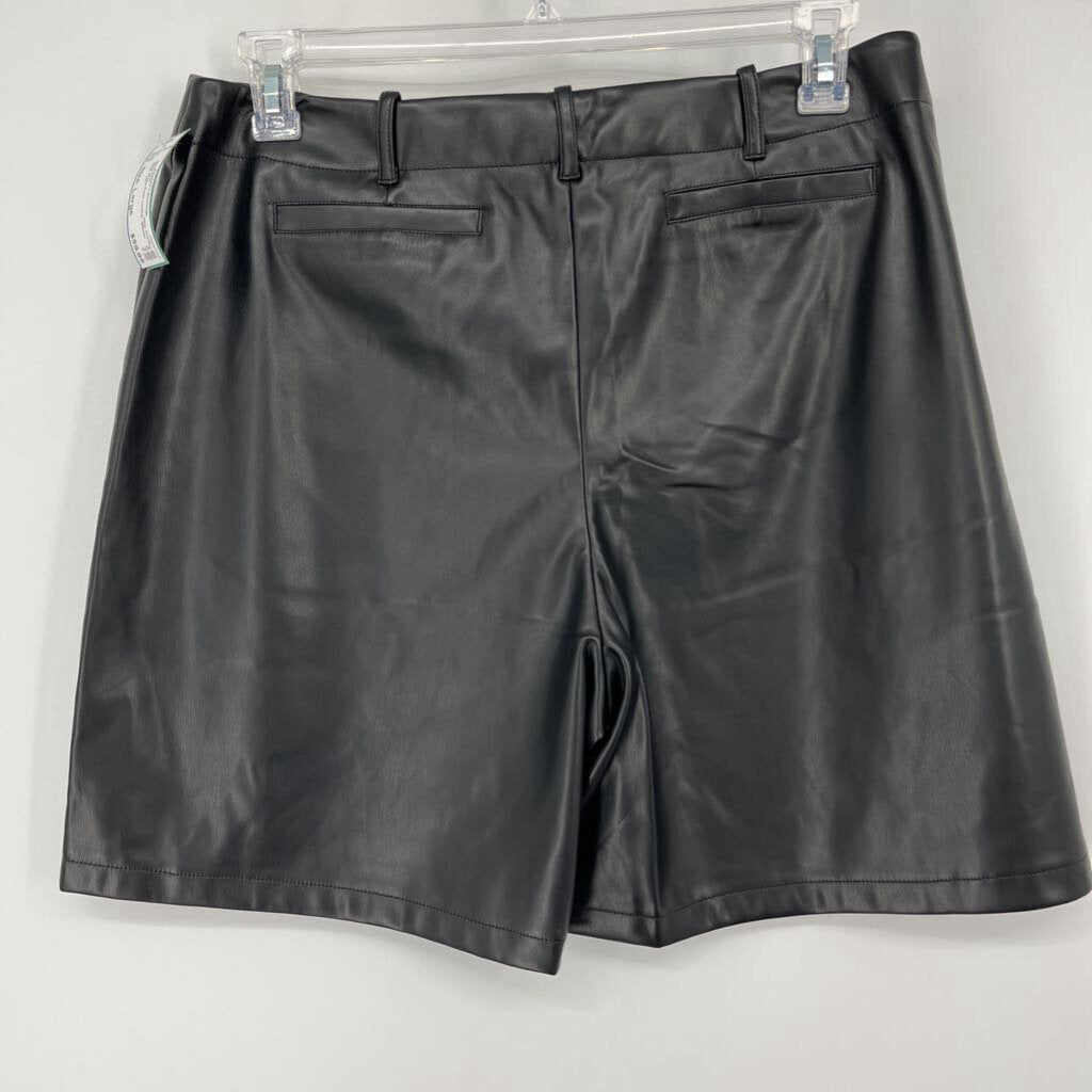 Ming Wang Faux Leather Shorts