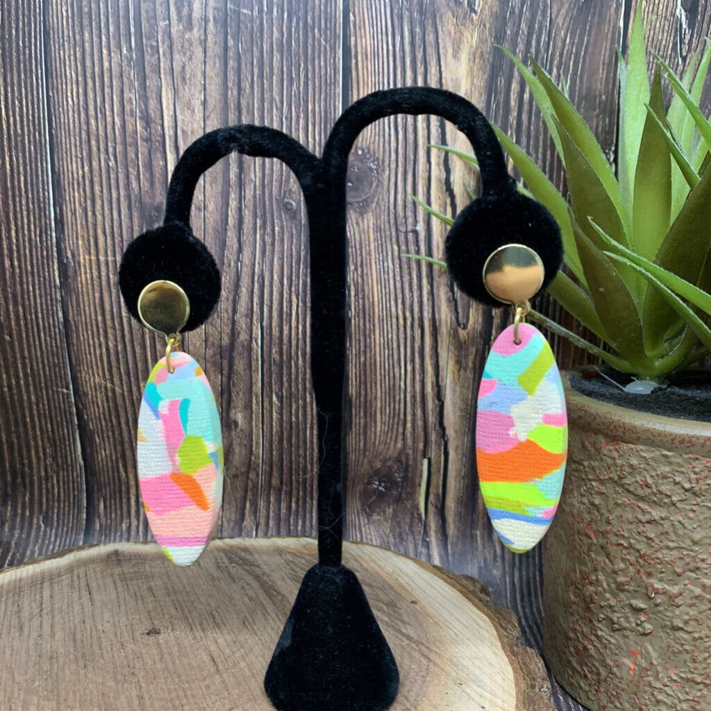 Oval Confetti Earrings