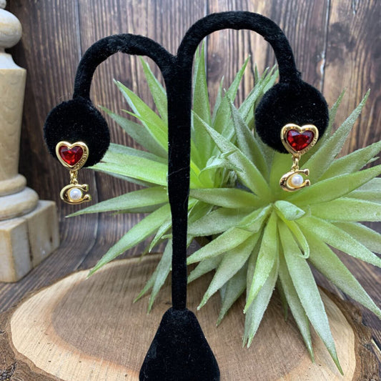 Coach Heart Drop Earrings