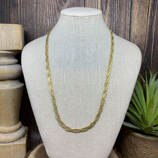 Braided Chain Gold Necklace