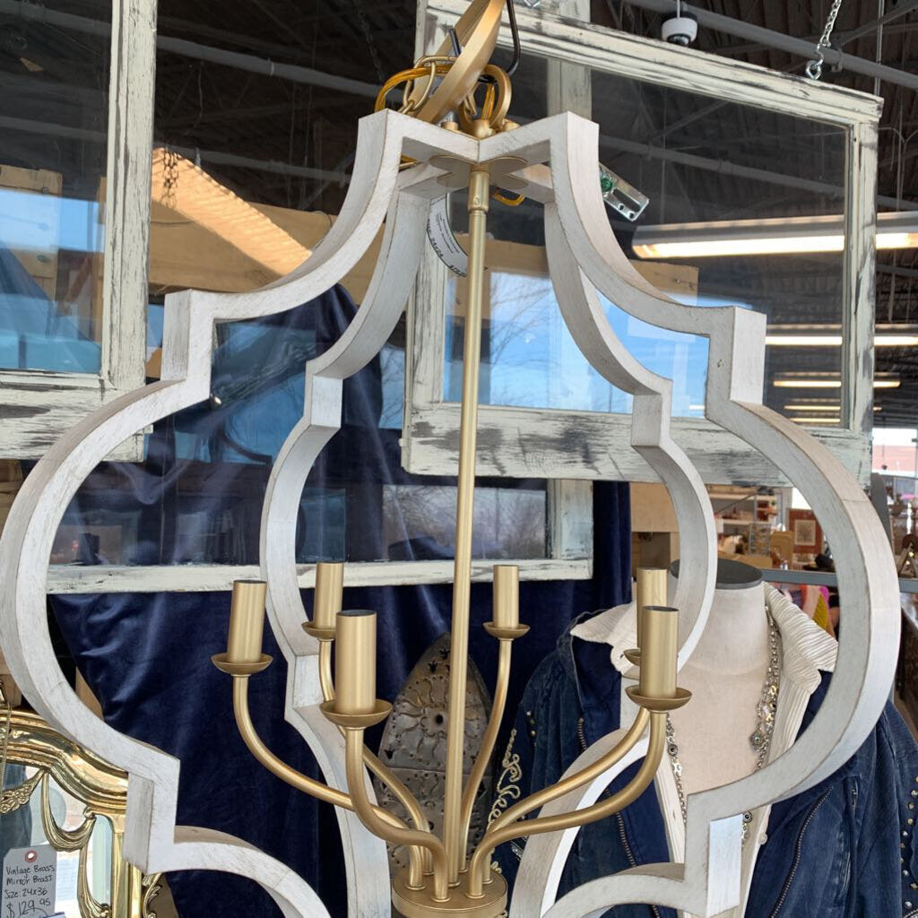 Geometric Wood/Metal Chandelier