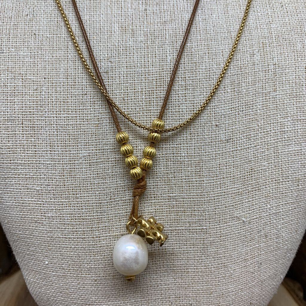 Tory Burch Chain and Pearl Necklace