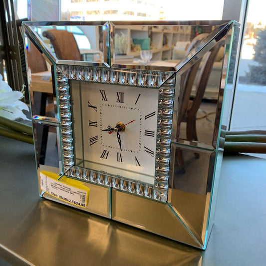 Mirrored Framed Clock