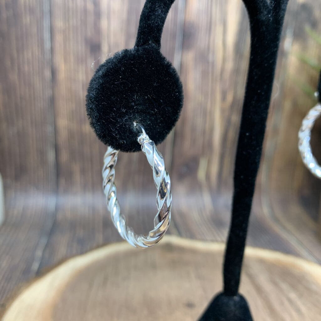 Sterling Twist Hoop Earrings