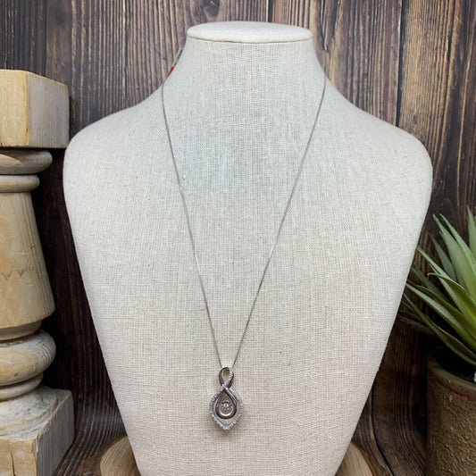 Sterling and Diamond Teardrop Necklace