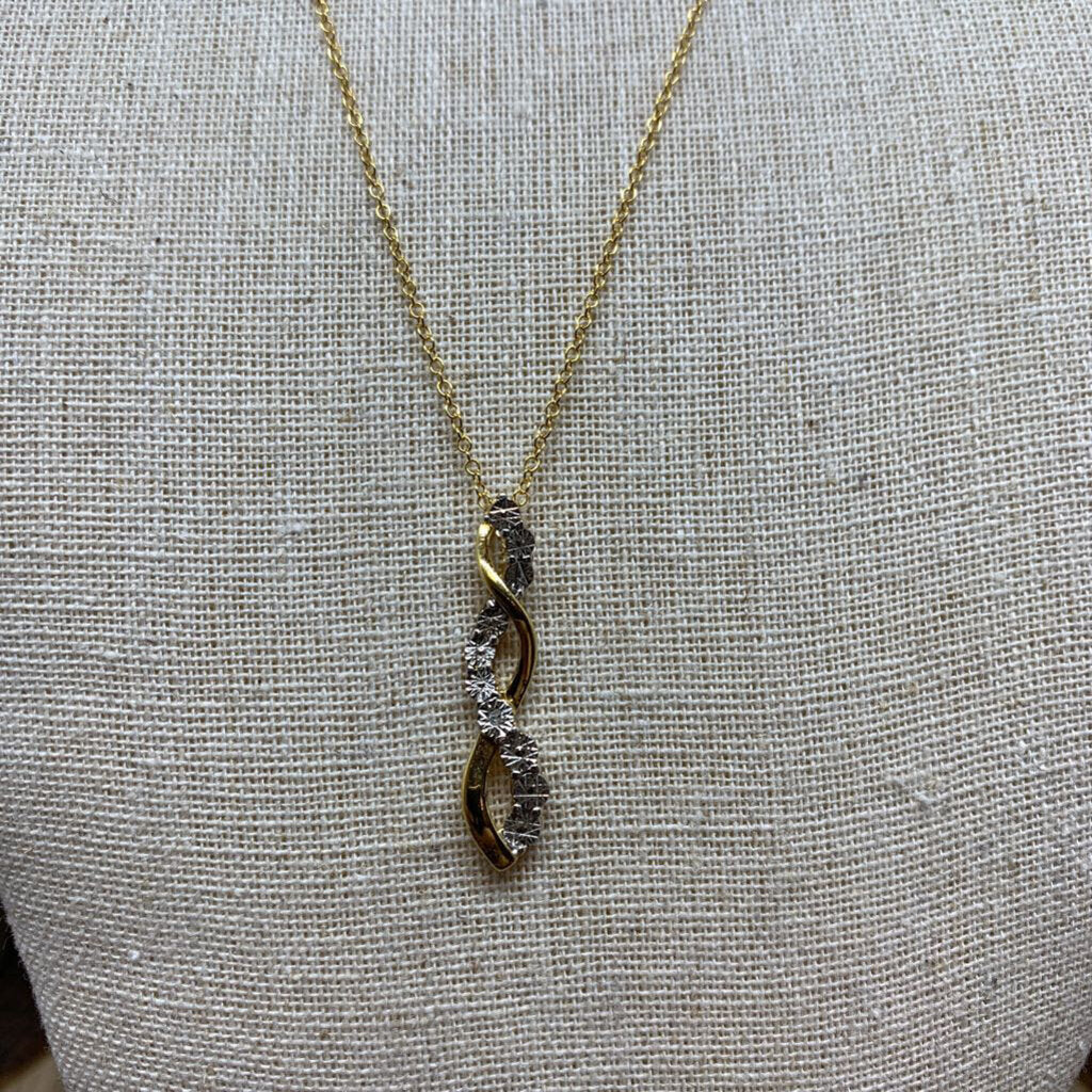 Sterling and Diamond Twist Pendant Necklace