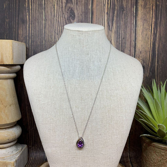 Sterling & 14k Amethyst Necklace