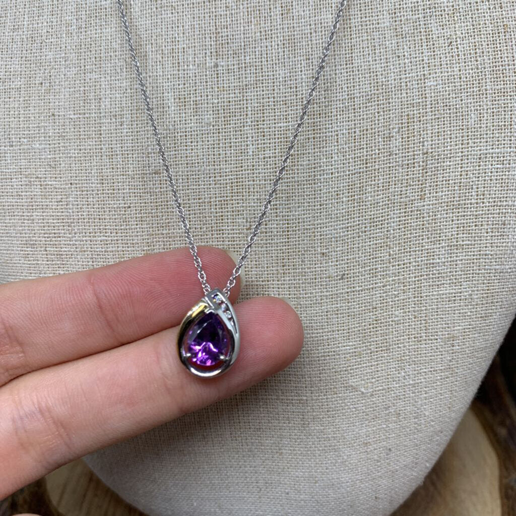 Sterling & 14k Amethyst Necklace