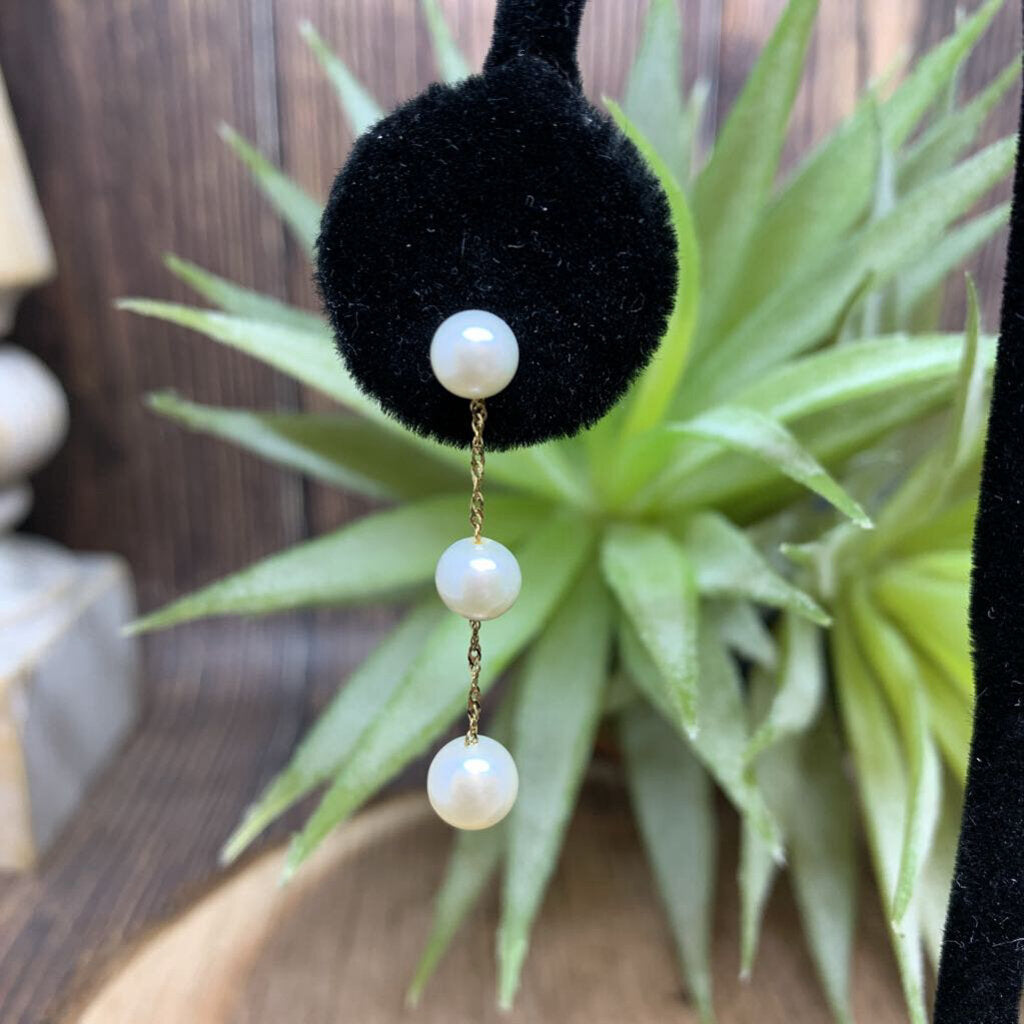 14k Pearl Drop Earrings