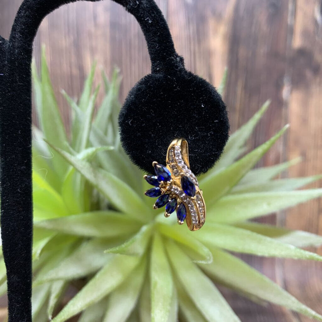 Blue & White Sapphire Earrings