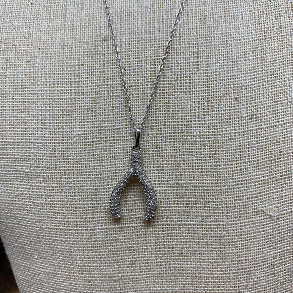 Sterling & Diamond Wishbone Necklace