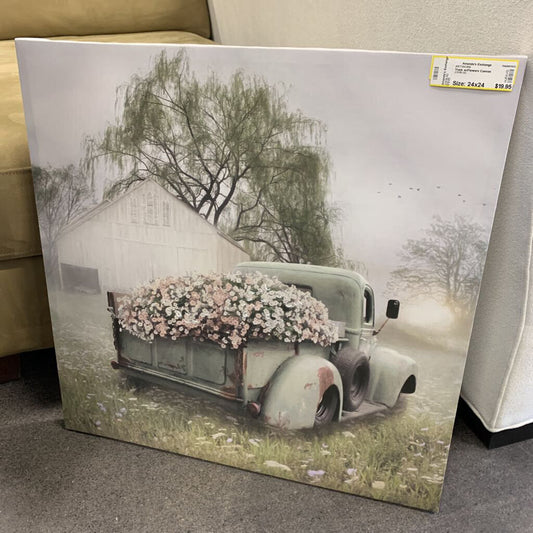 Truck w/Flowers Canvas