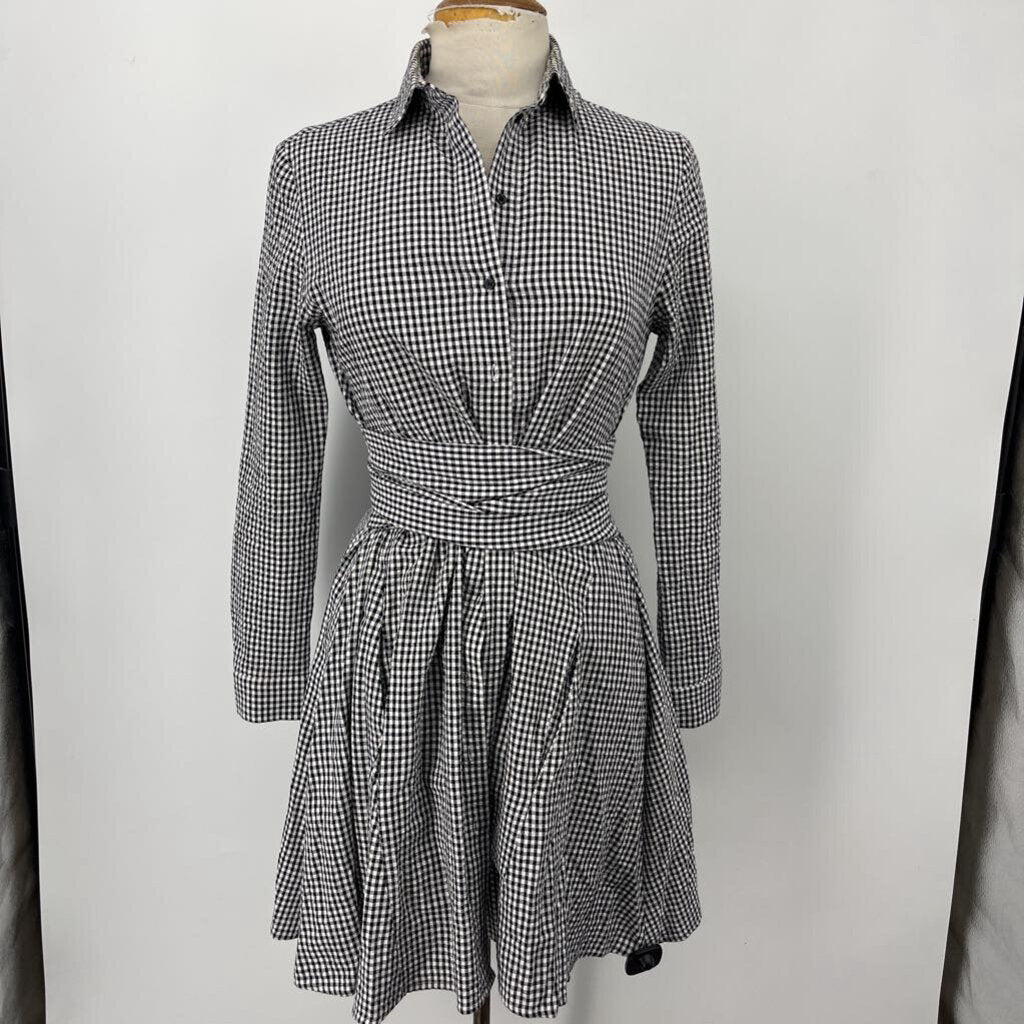 Maje L/s Checked Dress