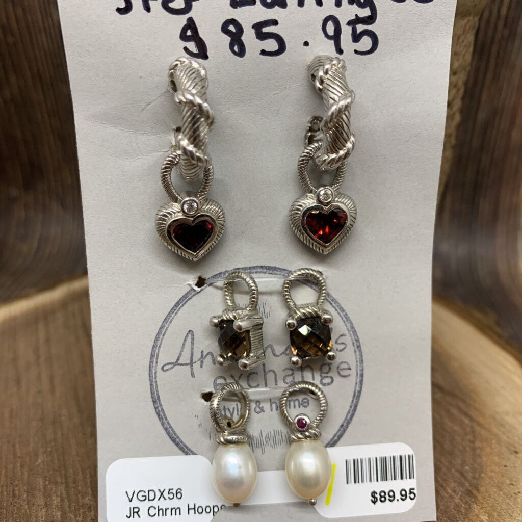 Judith Ripka Interchangeable Charms Hoop Earrings