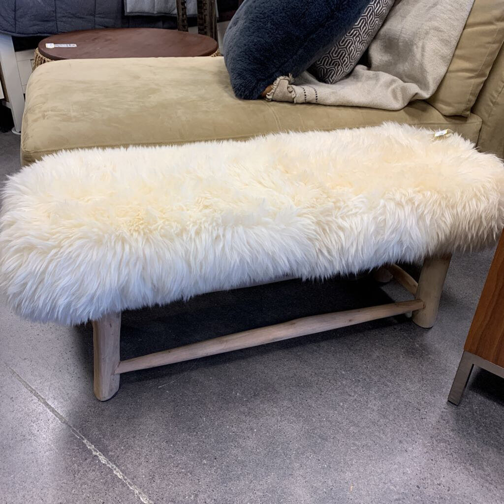 RH Sheepskin Bench