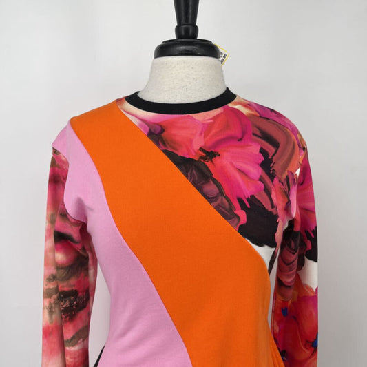 MSGM Floral Color Block Shirt