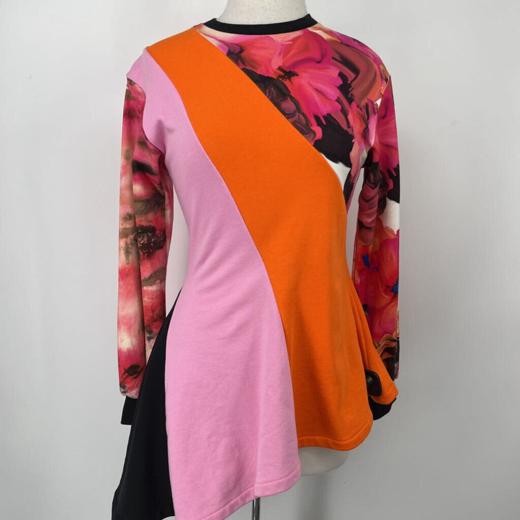 MSGM Floral Color Block Shirt