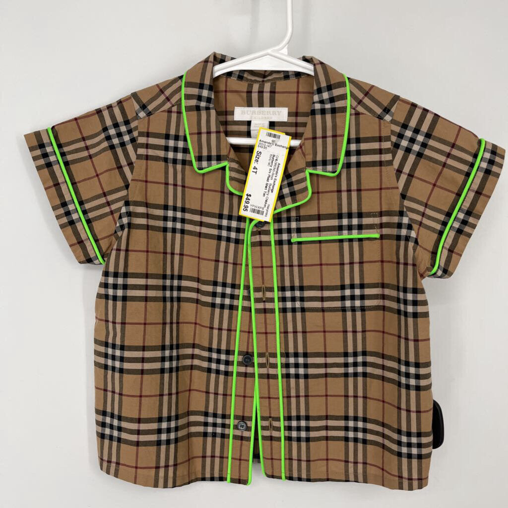 Burberry S/s Plaid Shirt