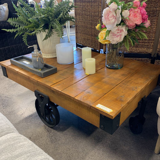 Rustic Wood Plank Coffee Table