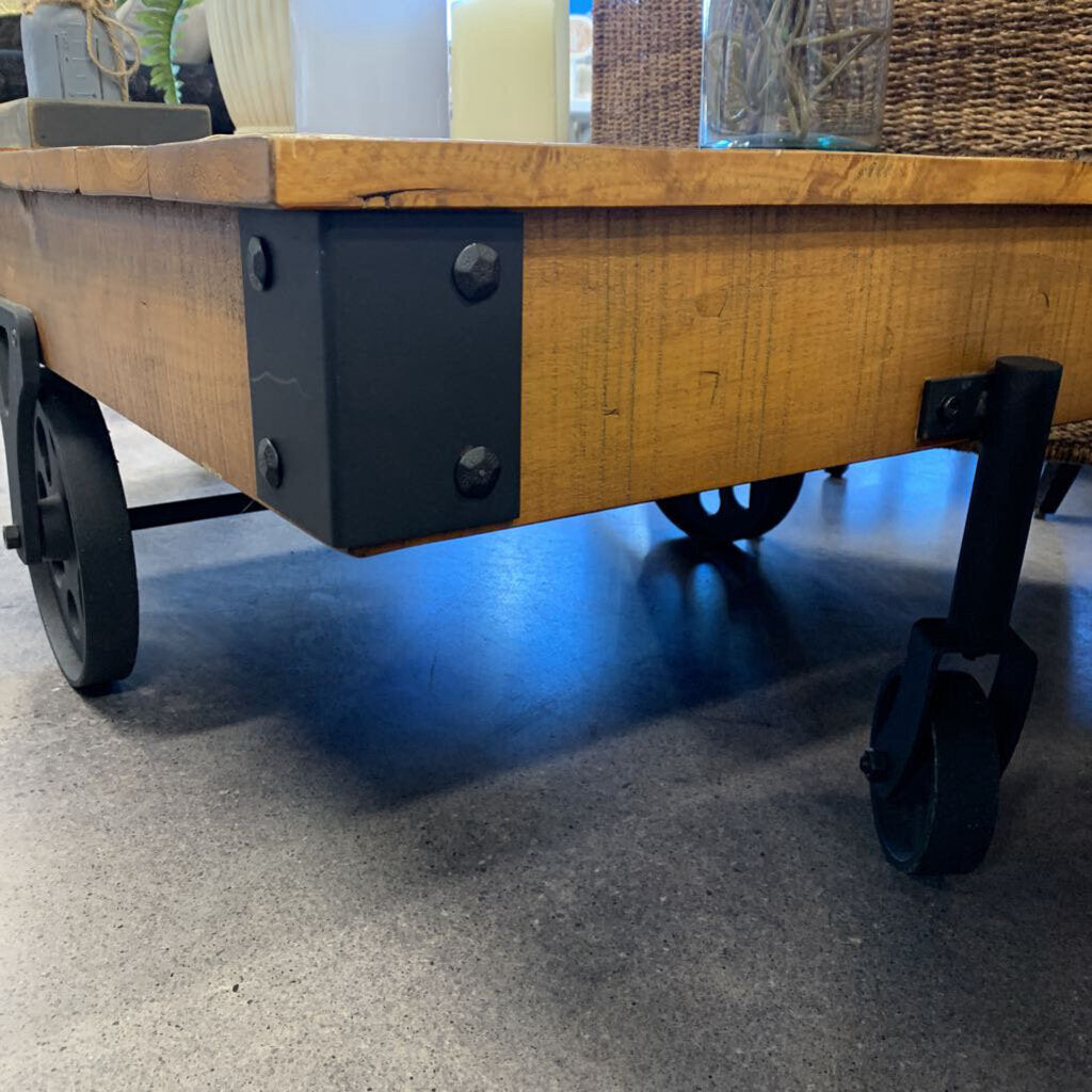 Rustic Wood Plank Coffee Table