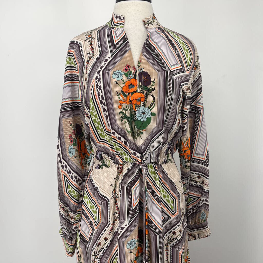 Tory Burch L/s Floral Silk Maxi Dress