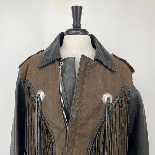 Fringed Leather Moto Jacket